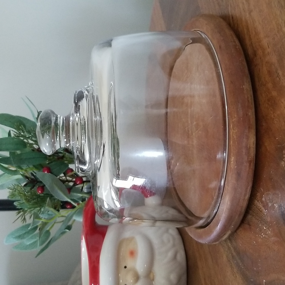 Vintage Cheese Server with Glass Dome, Teakwood